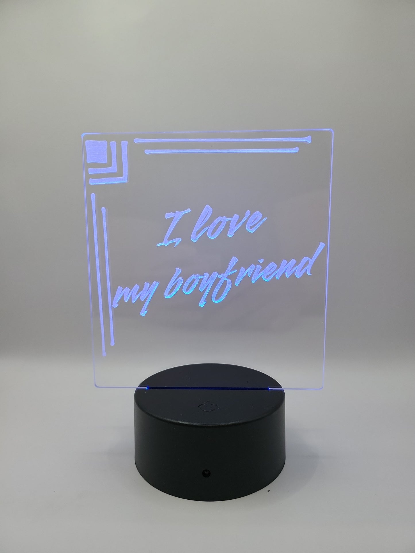I love my boyfriend acrylic light with color changing base – Same Hearts